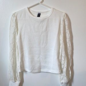 NWOT SHEIN Lace Sleeve Blouse